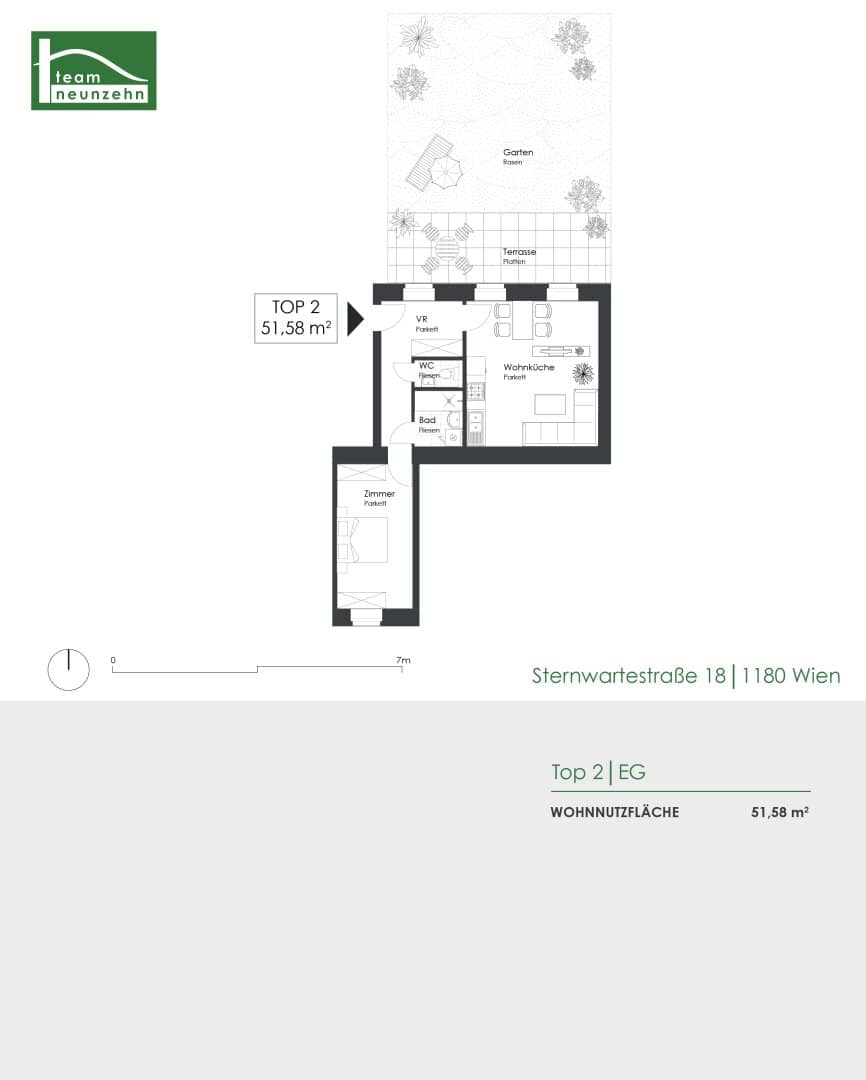 Dream garden apartment in quiet courtyard location near Währinger Park and U6 Nußdorfer Straße