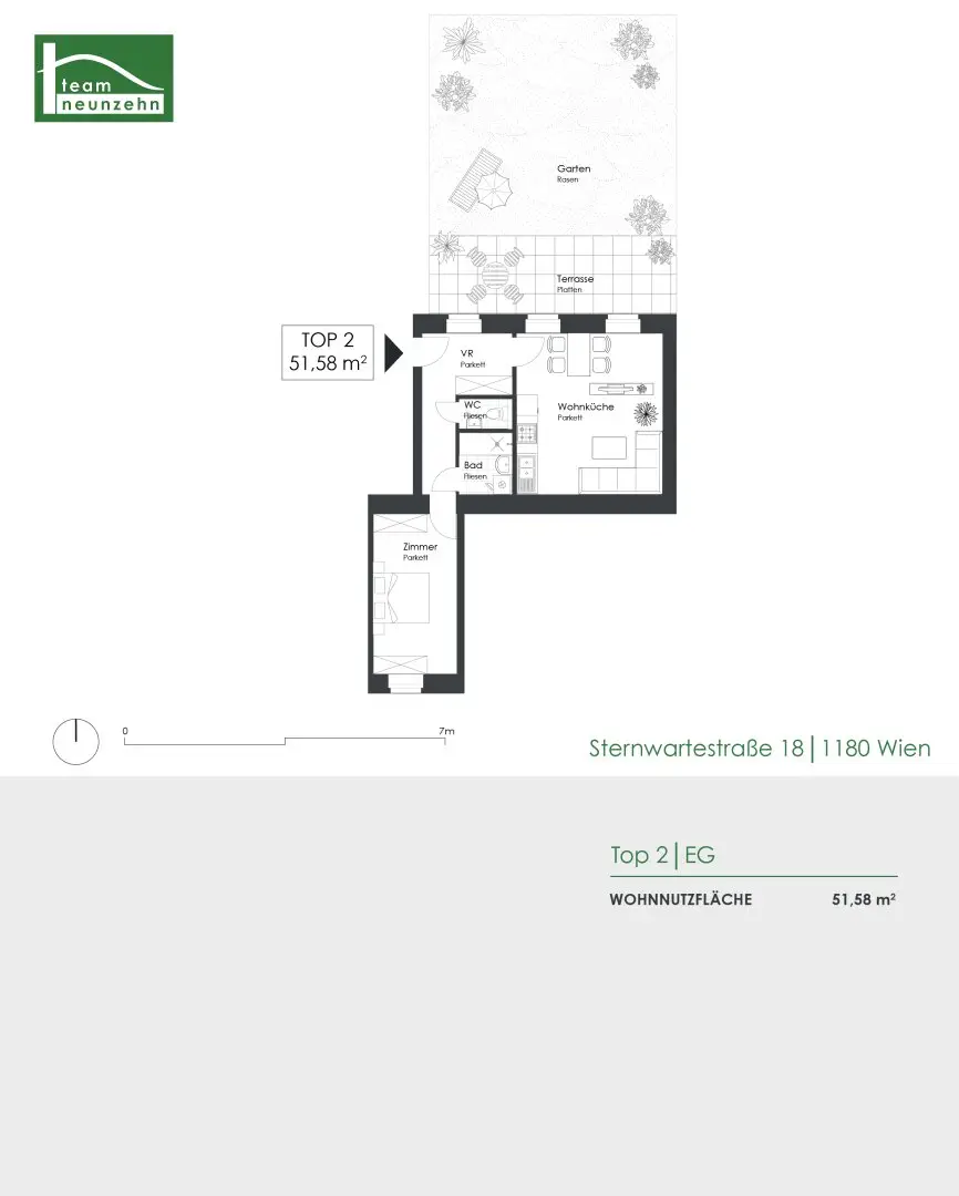 Dream garden apartment in quiet courtyard location near Währinger Park and U6 Nußdorfer Straße