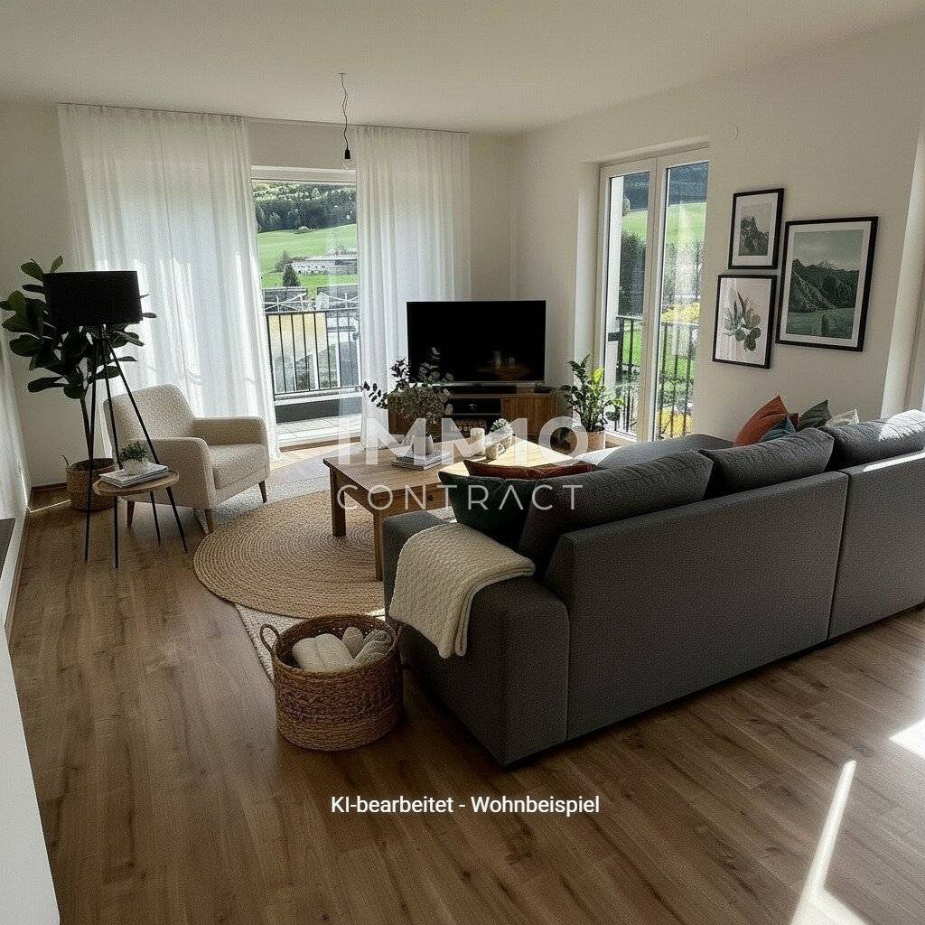 Apartment in a quiet green setting with swimming pond and balcony
