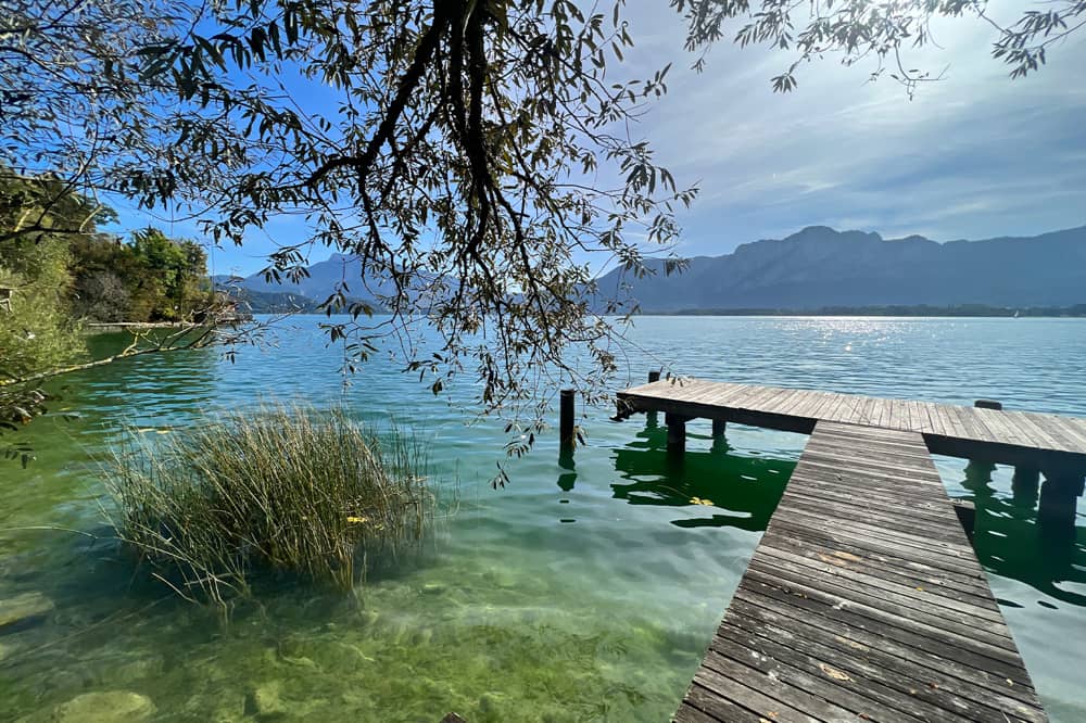 Wohnung Mondsee Panoramablick und Steganlage