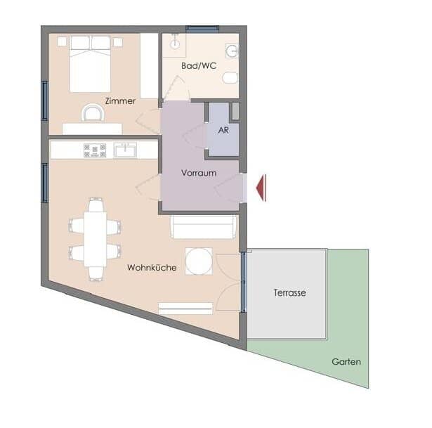 Erstbezug Wohnung mit Garten und Bahnhofsnähe