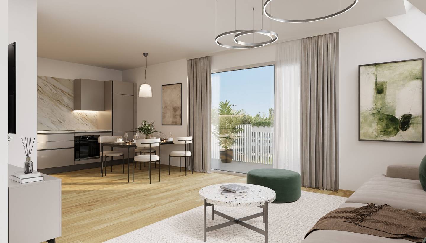 Wohnung nahe U1 Neulaa mit Terrasse und Garten