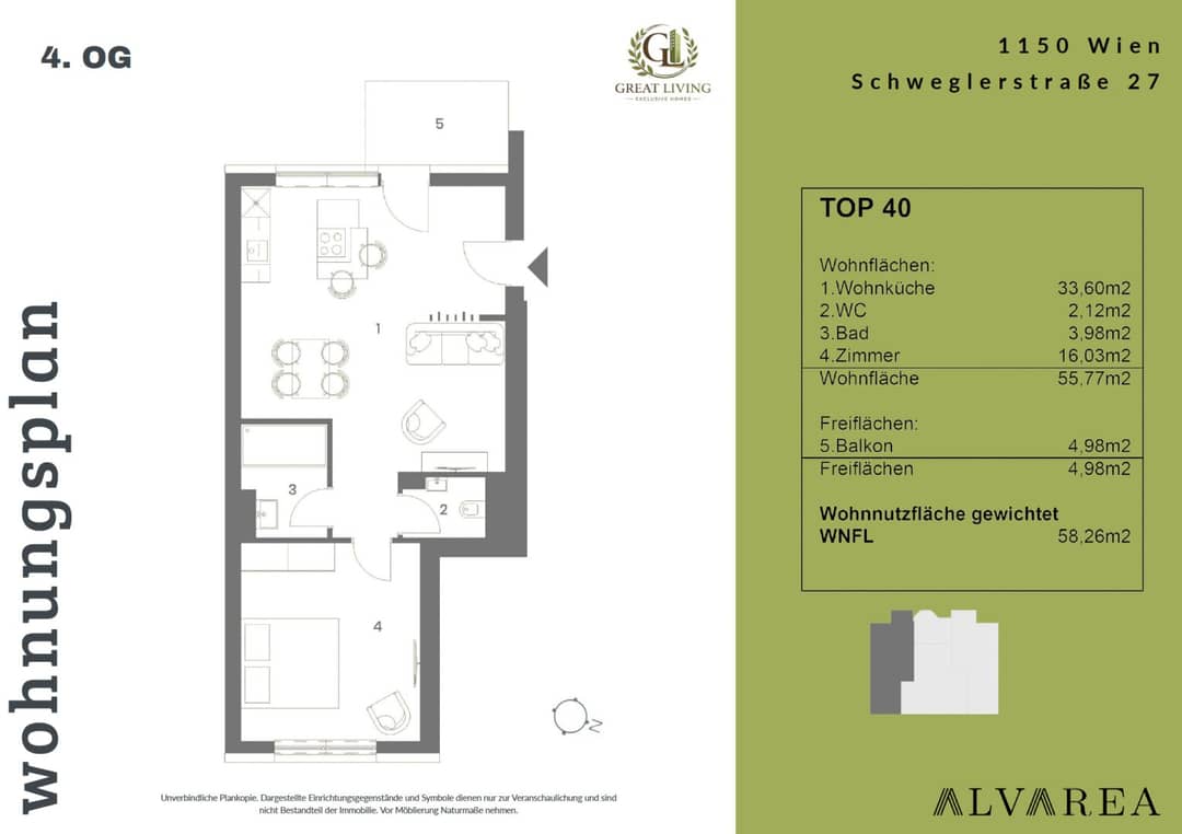 Apartment near U3 Schweglerstraße with balcony