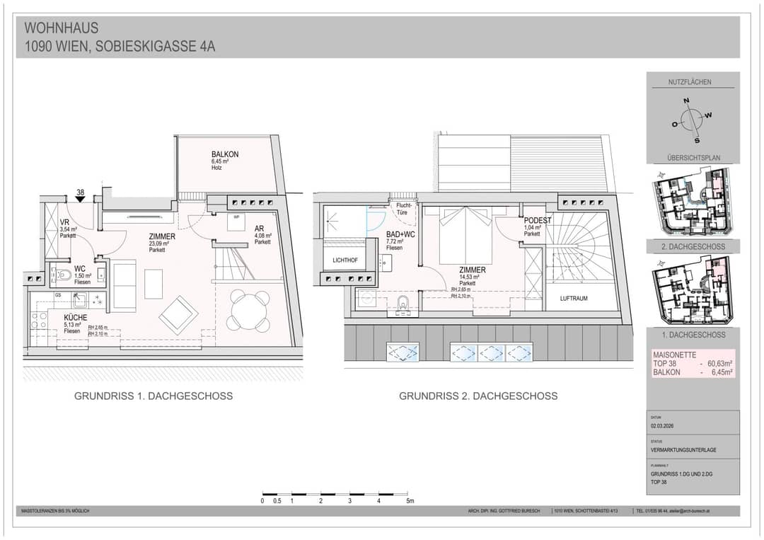Attic apartment first occupancy balcony lift