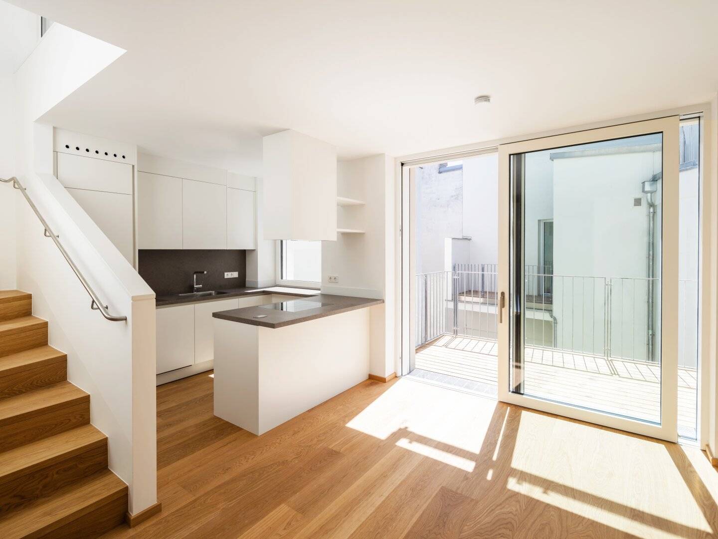 Attic apartment first occupancy terrace balcony