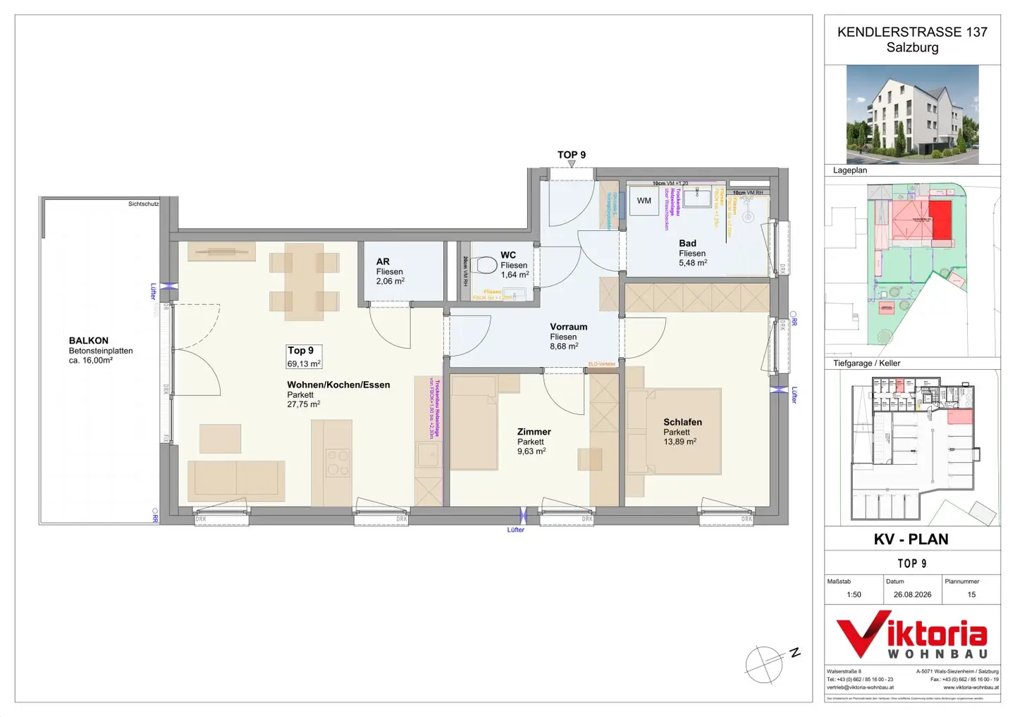 New 3 room apartment with balcony in Salzburg/Maxglan