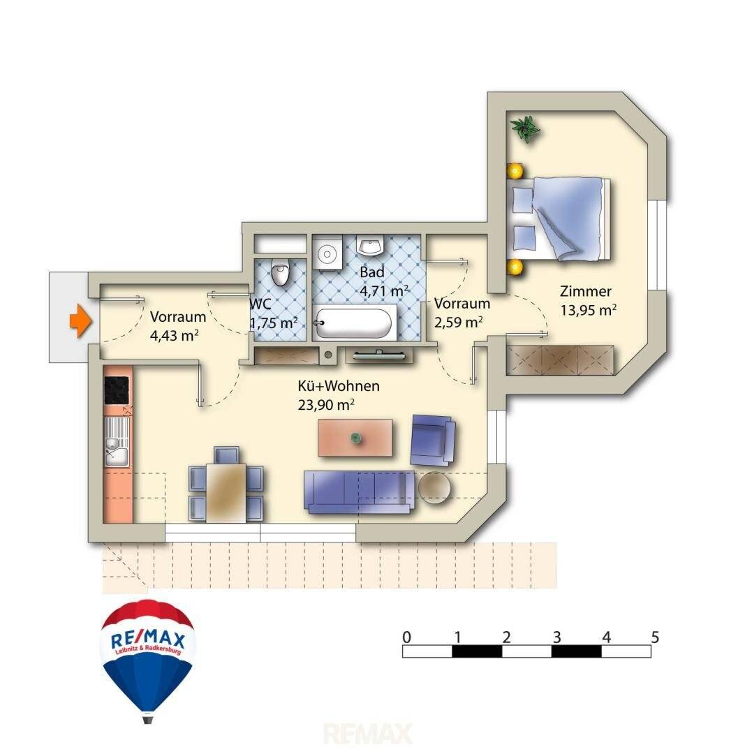 2 Zimmer Dachgeschosswohnung mit KFZ-Abstellplatz in erhöhter Lage bei Wildon