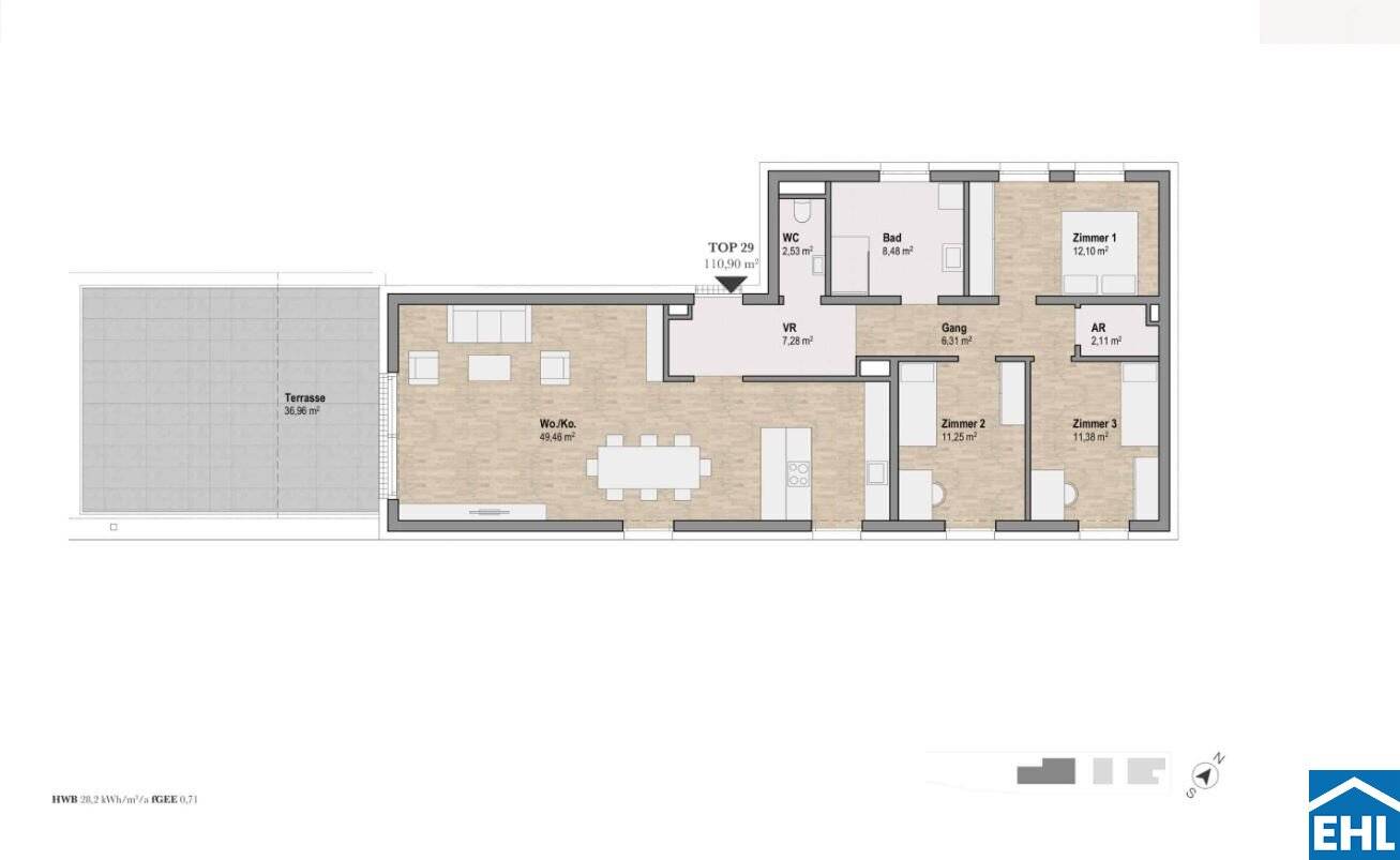 Wohnung mit Terrasse Tiefgarage ruhige Lage