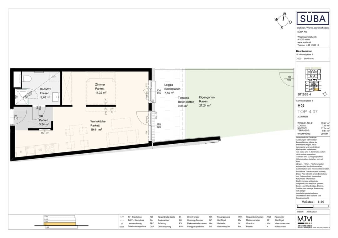 1,5-Zimmer-Wohnung mit Garten Stockerau