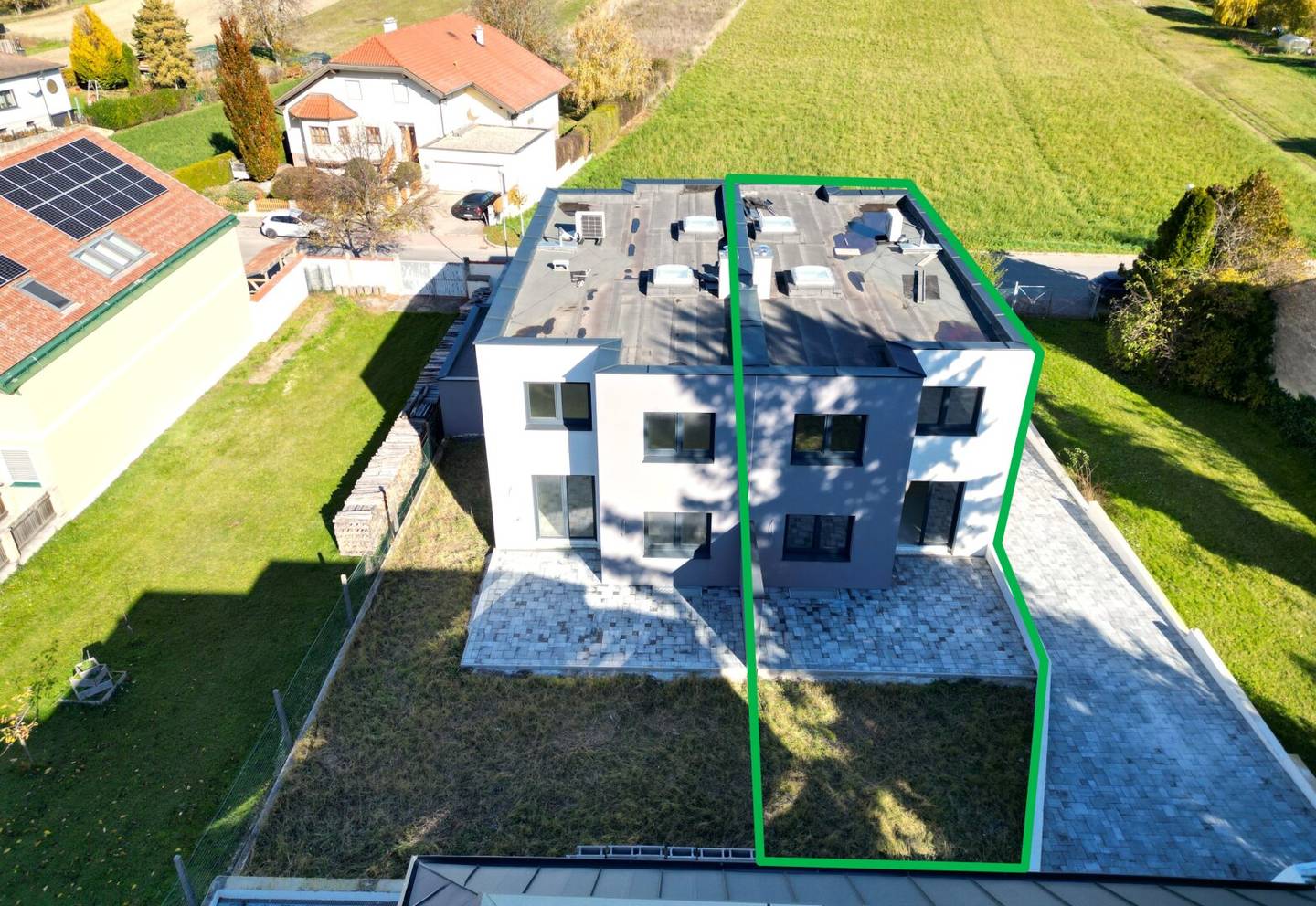 Erstbezug in Auersthal: unterkellerte Doppelhaushälfte mit mehr als 150 m² Wohnfläche