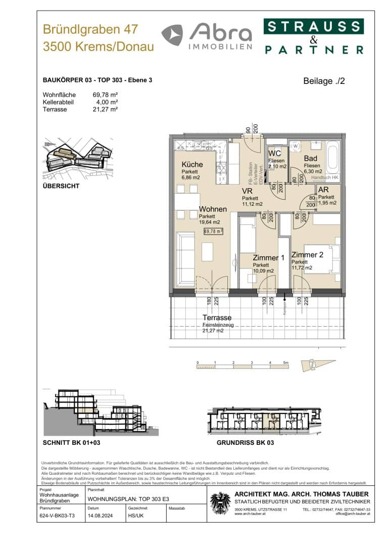 3-Room Apartment in Krems, 70m²