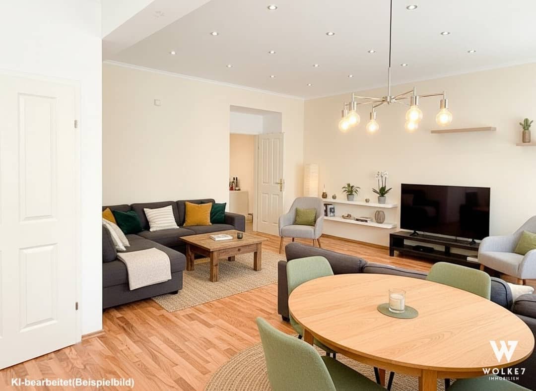 Wohnung großzügige Räume kreisförmiger Grundriss