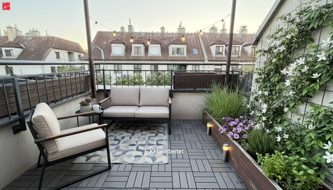 Top floor apartment with west terrace and garage