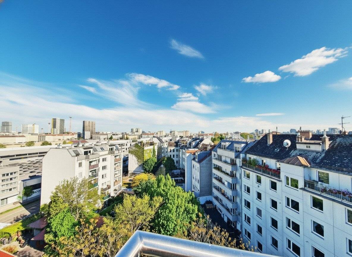 Top floor apartment with two terraces and wide views near Augarten