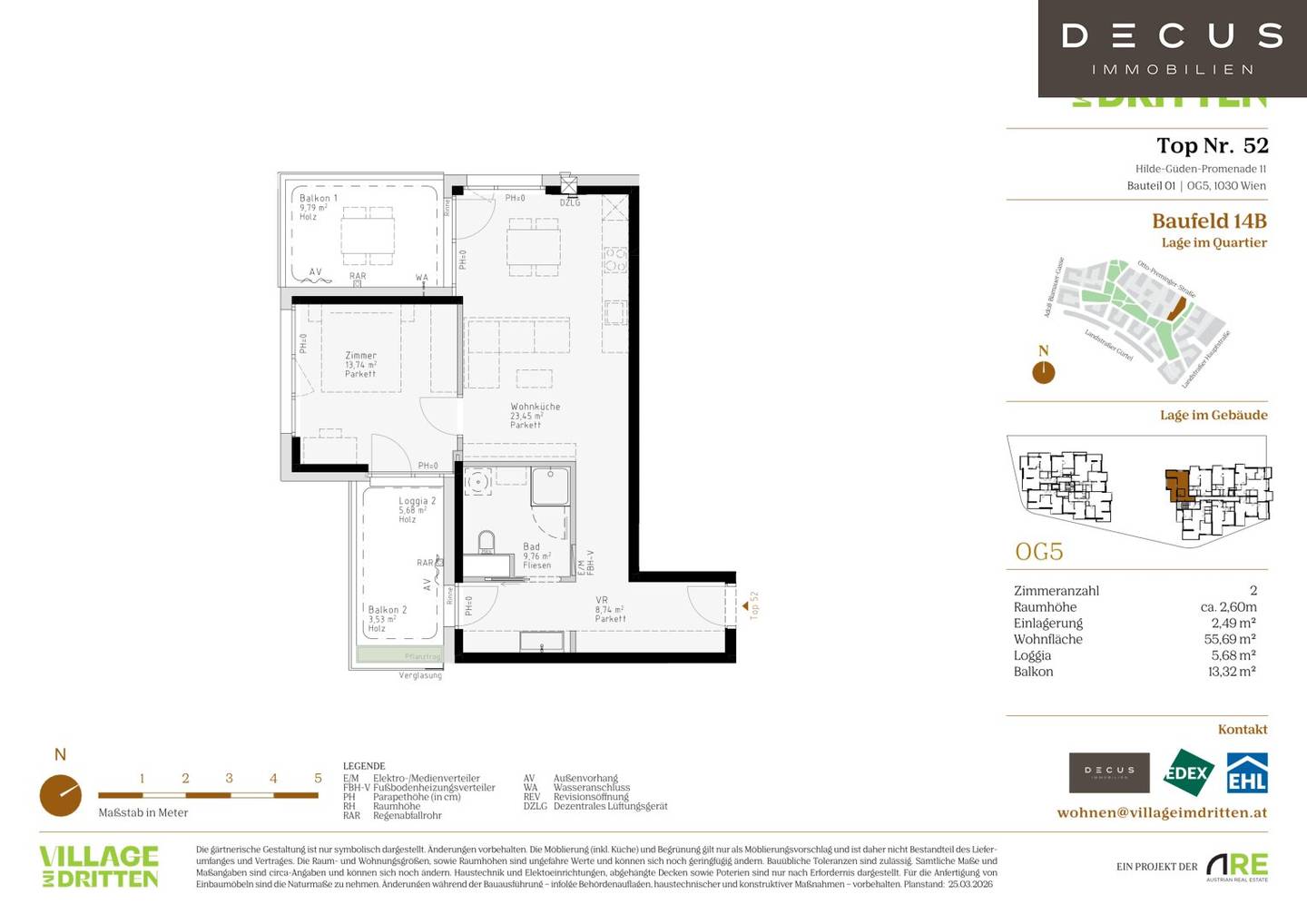 West-facing | 2 rooms | 2 balconies | Above the rooftops | Unique for free spirits | For owner-occupiers | BF 14B | Village im Dritten | Completion 2027