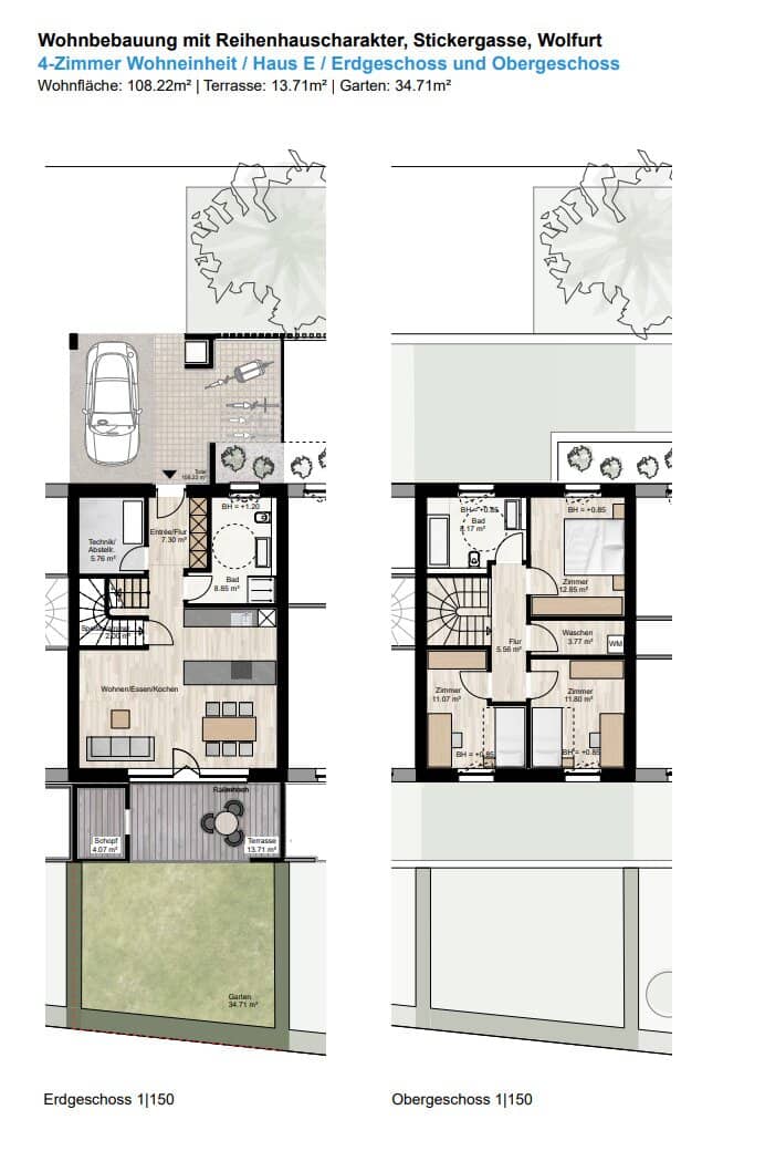 Reiheneckhaus Wolfurt, 108m², Garten