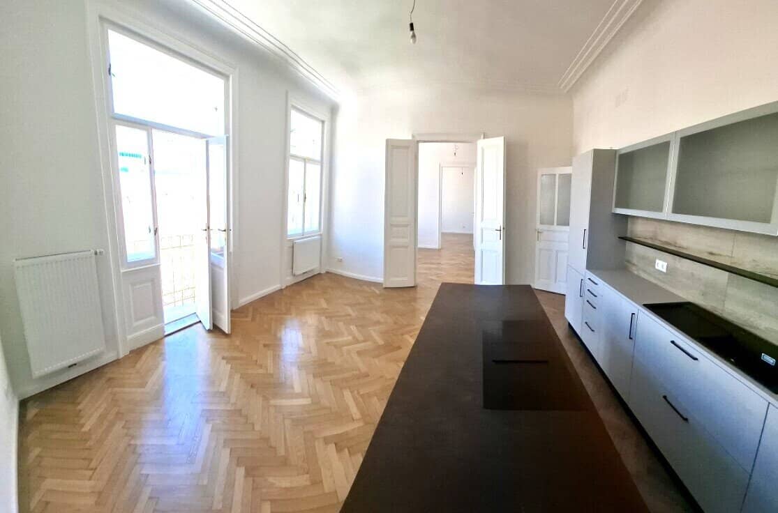 First occupancy after renovation in a renovated Art Nouveau apartment near Neubaugasse