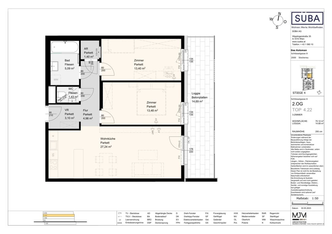 AB JUNI: Moderne 3 Zimmer Wohnung mit Loggia I Stockerau