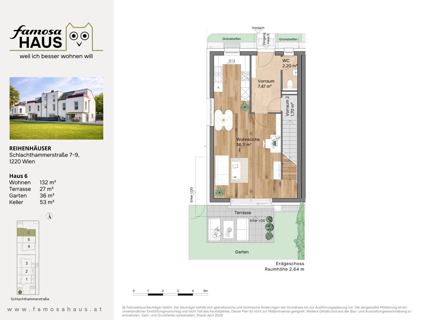 Terraced House Donaustadt 132m² New