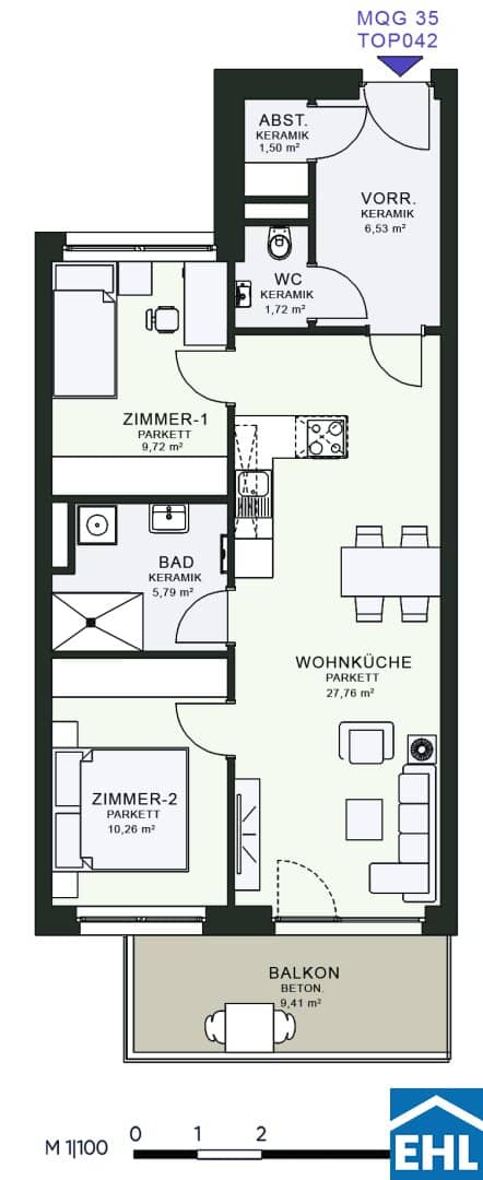 Neubauwohnung Erstbezug mit Balkon im Messequartier
