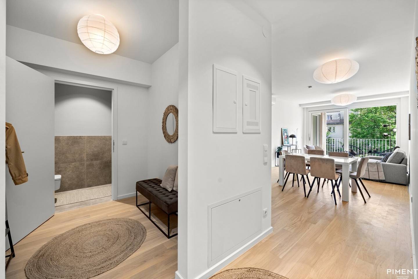 New build apartment with open kitchen balcony