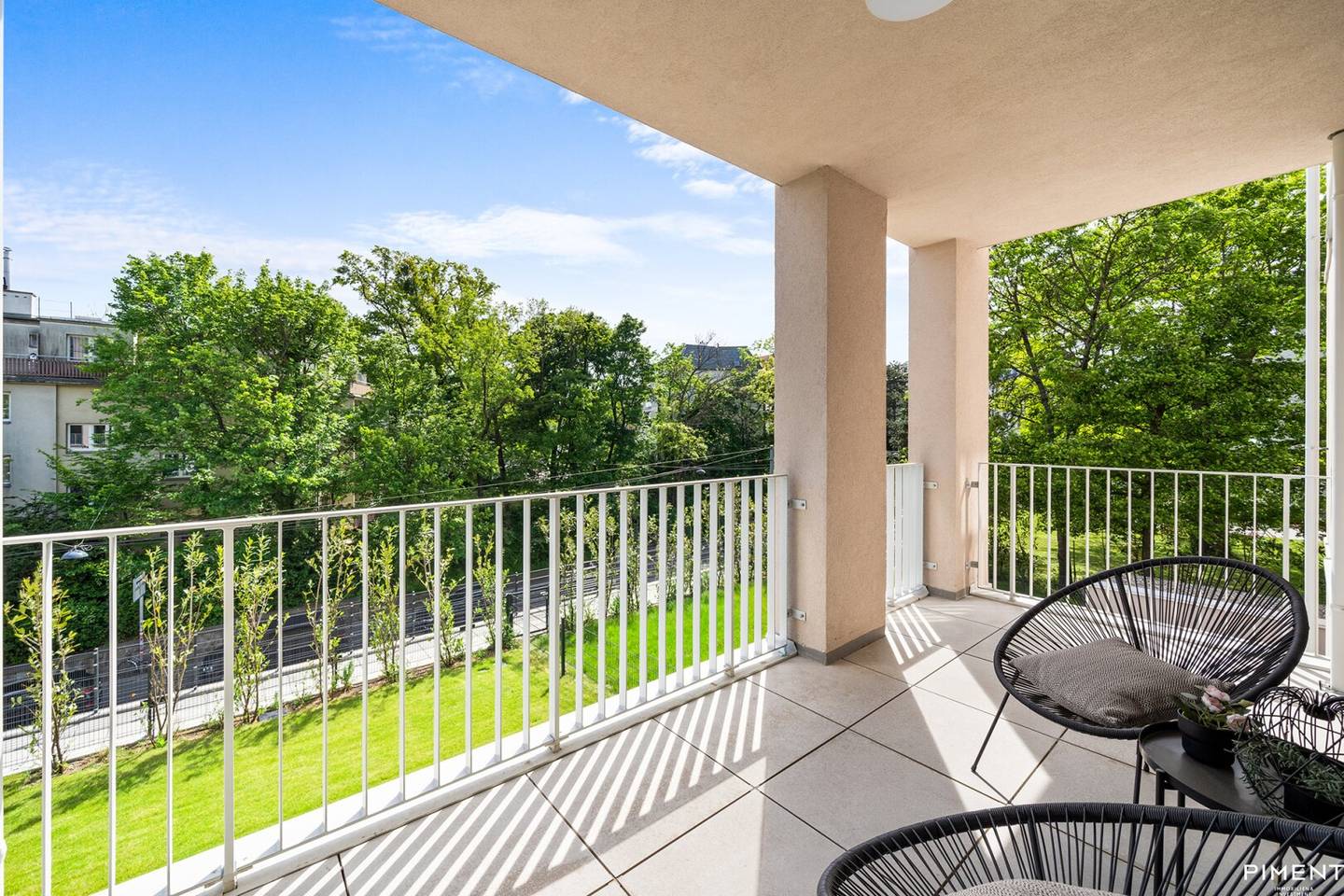 New build apartment with open kitchen balcony