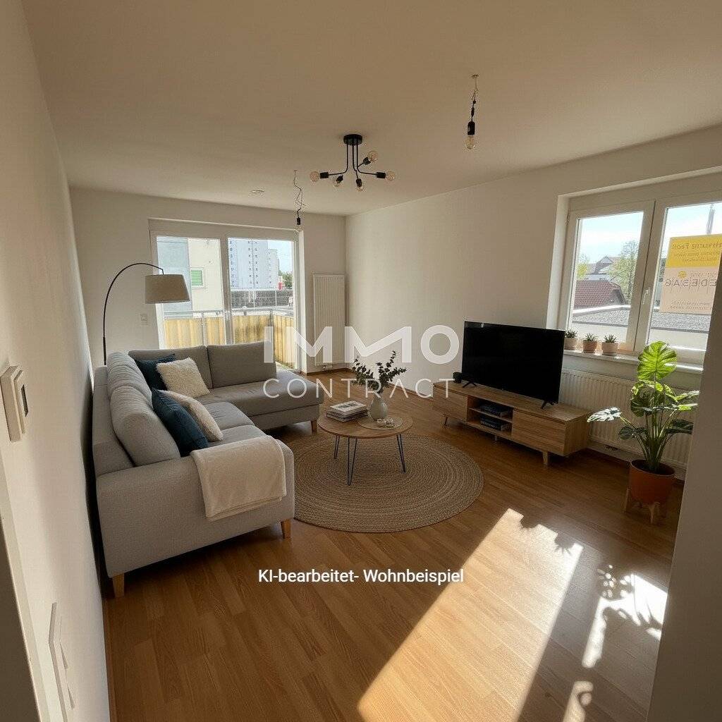 Bright apartment with two balconies and garages