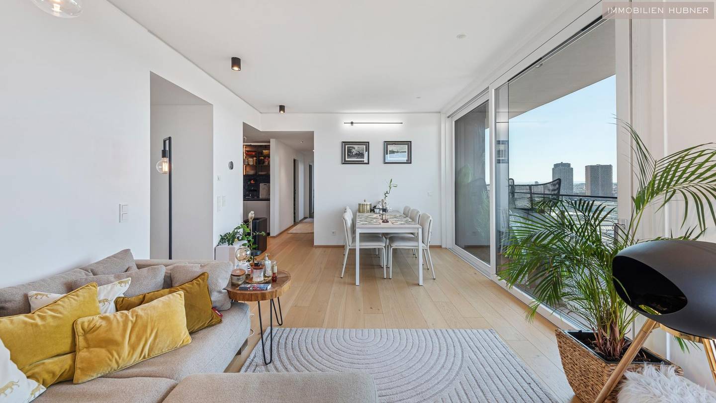 Wohnung mit Panoramablick über Wien und Terrasse
