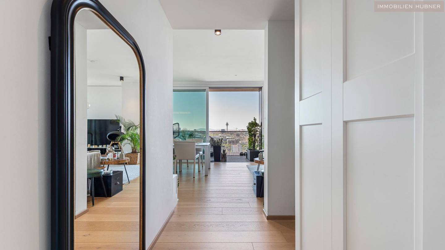 Wohnung mit Panoramablick über Wien und Terrasse