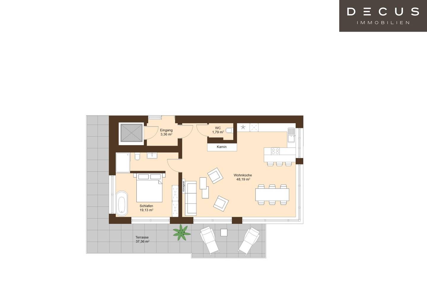 Dachgeschosswohnung mit Seeblick und Terrasse