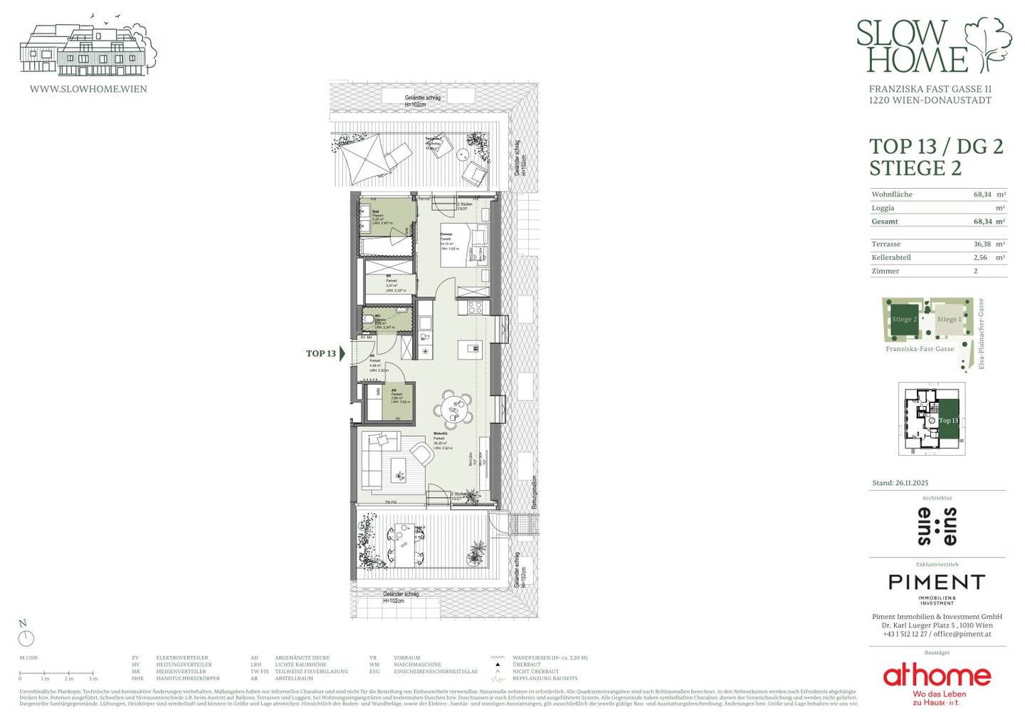 Top floor apartment new build first occupancy two terraces
