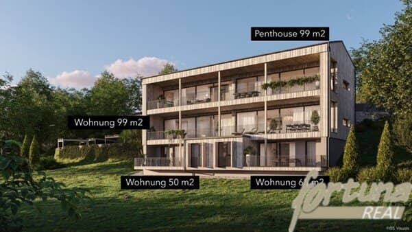 Apartment with sea view and private lake access