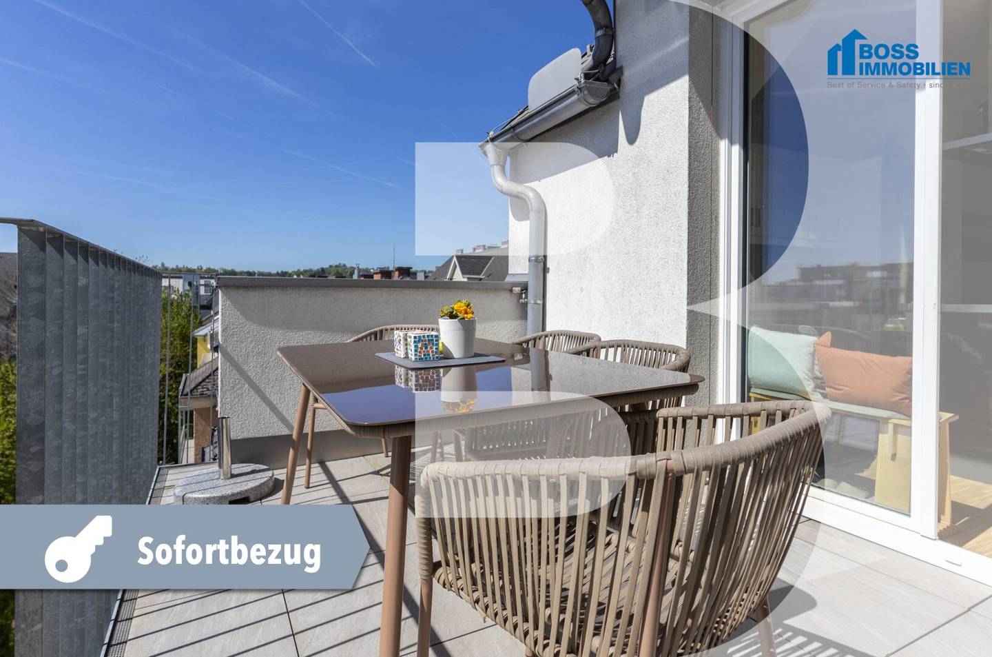 Attic apartment with roof terrace and lift