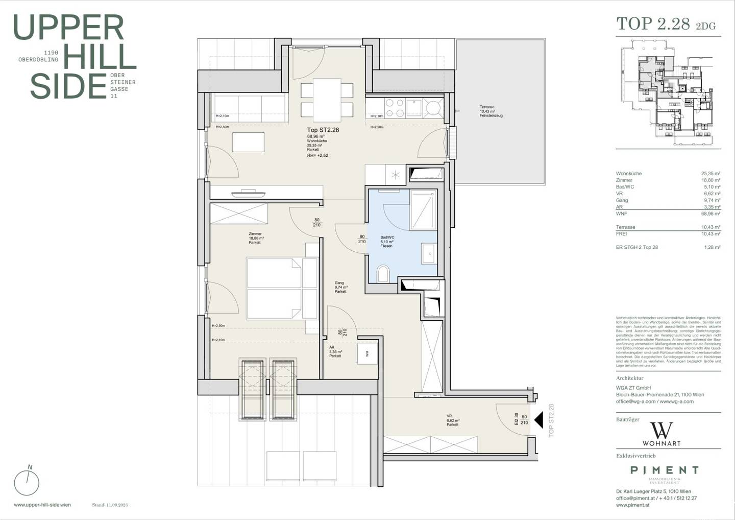 Dachgeschosswohnung mit Terrasse klimatisiert