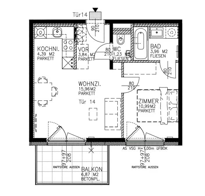 Wohnung mit Balkon Erstbezug Niedrigenergiehaus