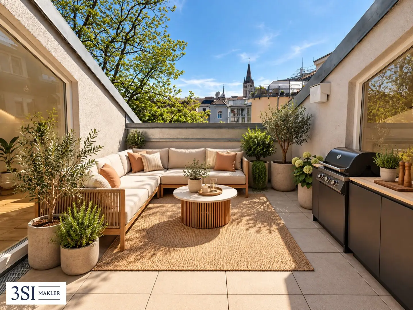 Dachgeschosswohnung mit Terrasse und hohen Räumen