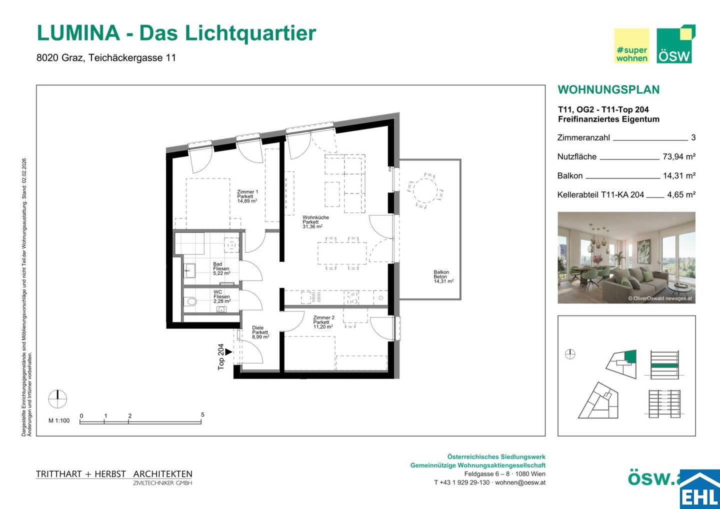 Wohnung Neubau Erstbezug Lichtquartier Balkon
