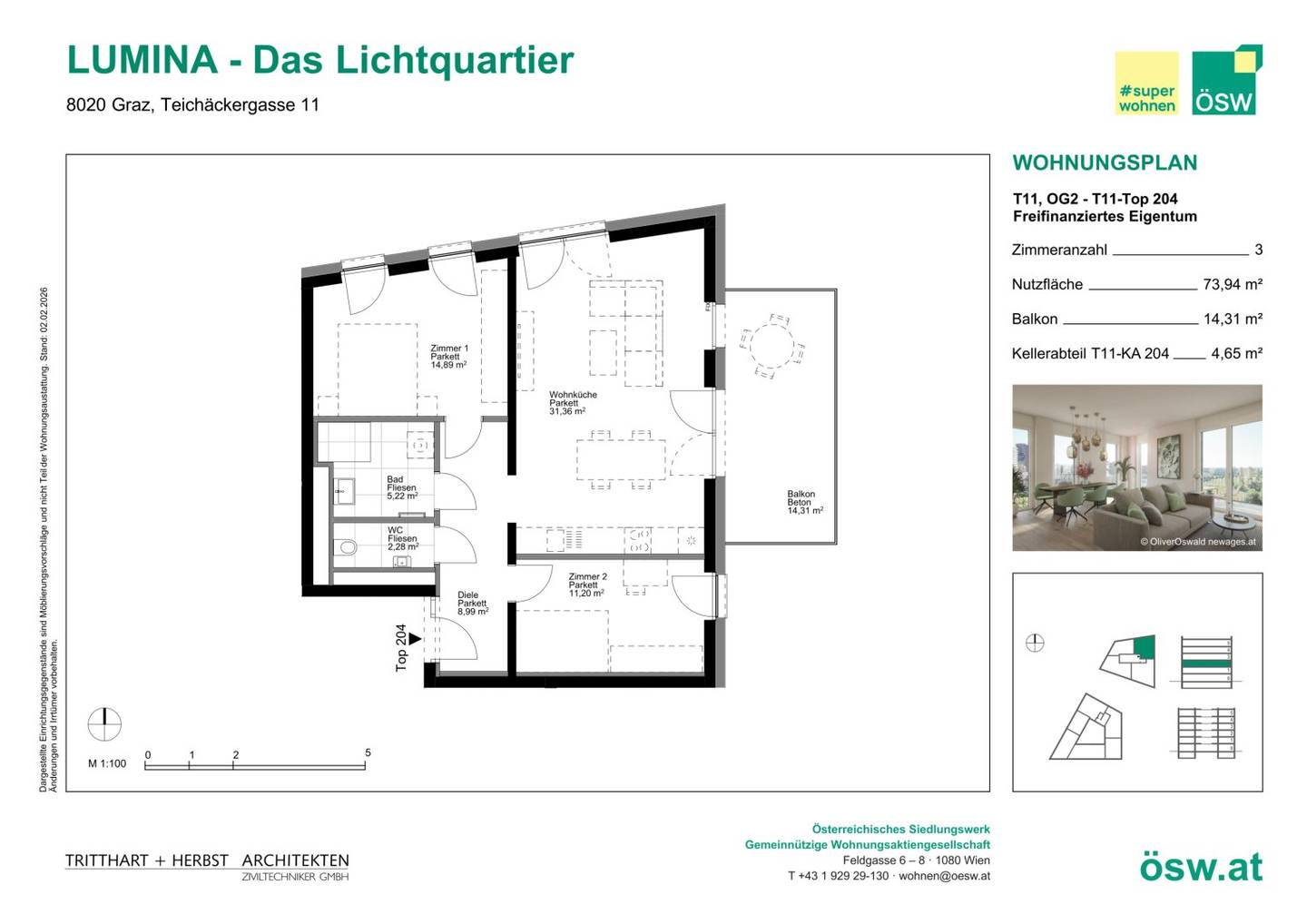 Apartment new build first occupancy Reininghaus