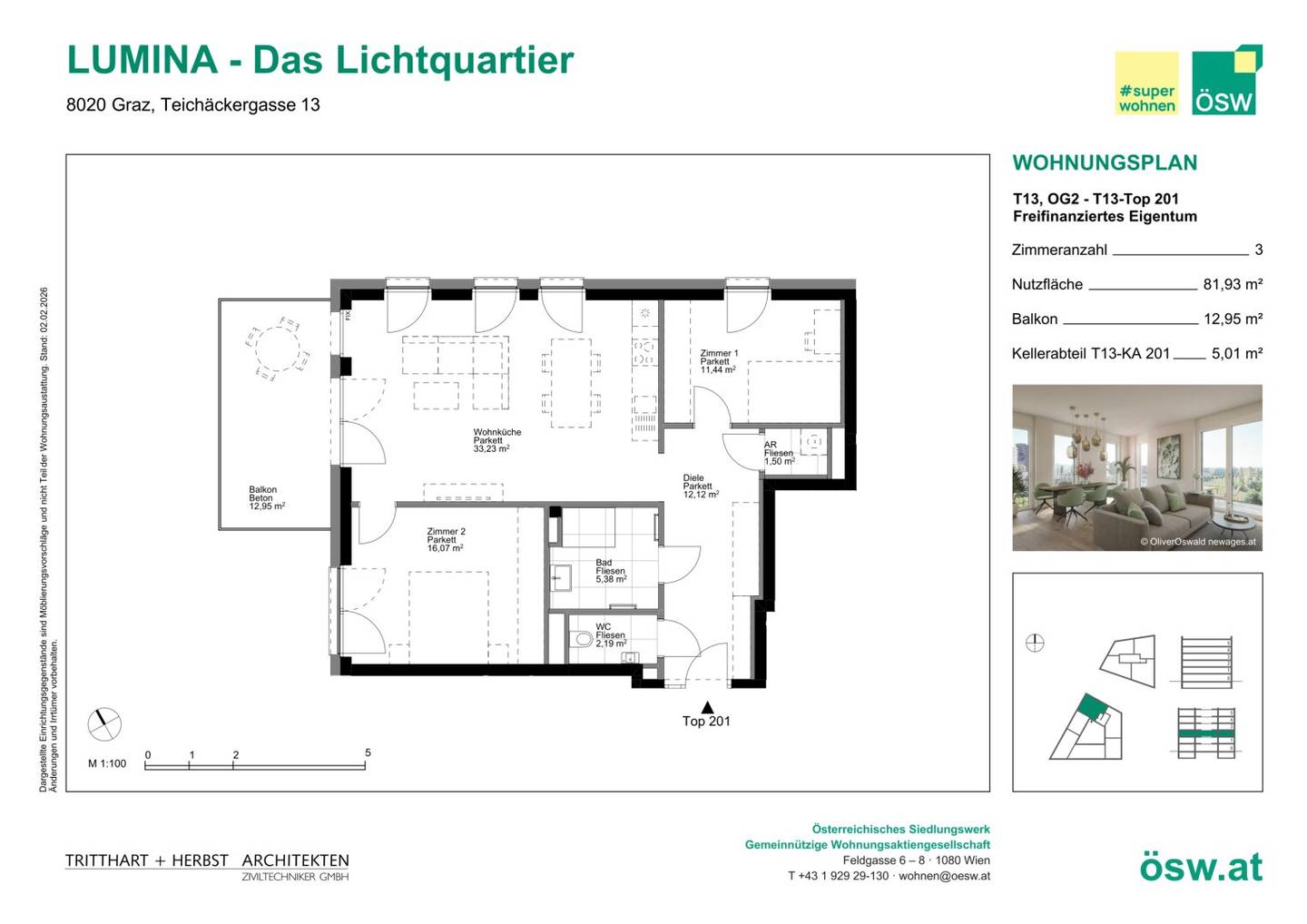 Wohnung Neubau Erstbezug Balkon Reininghaus