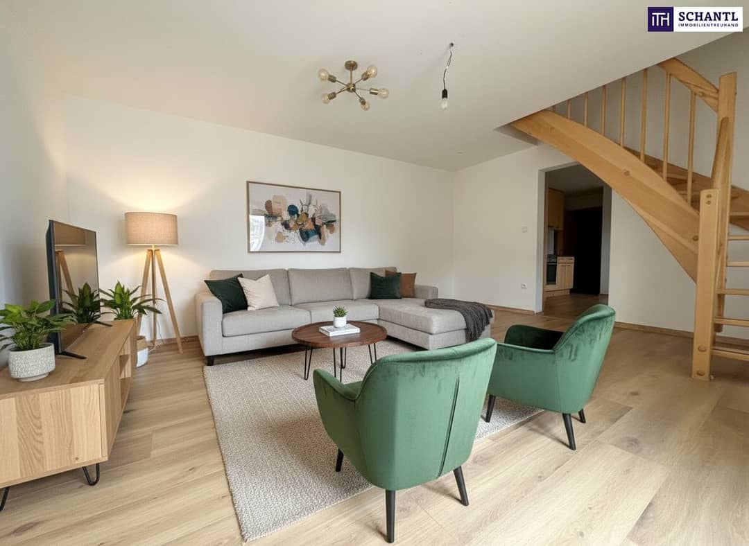 Maisonette apartment with own garden and carport