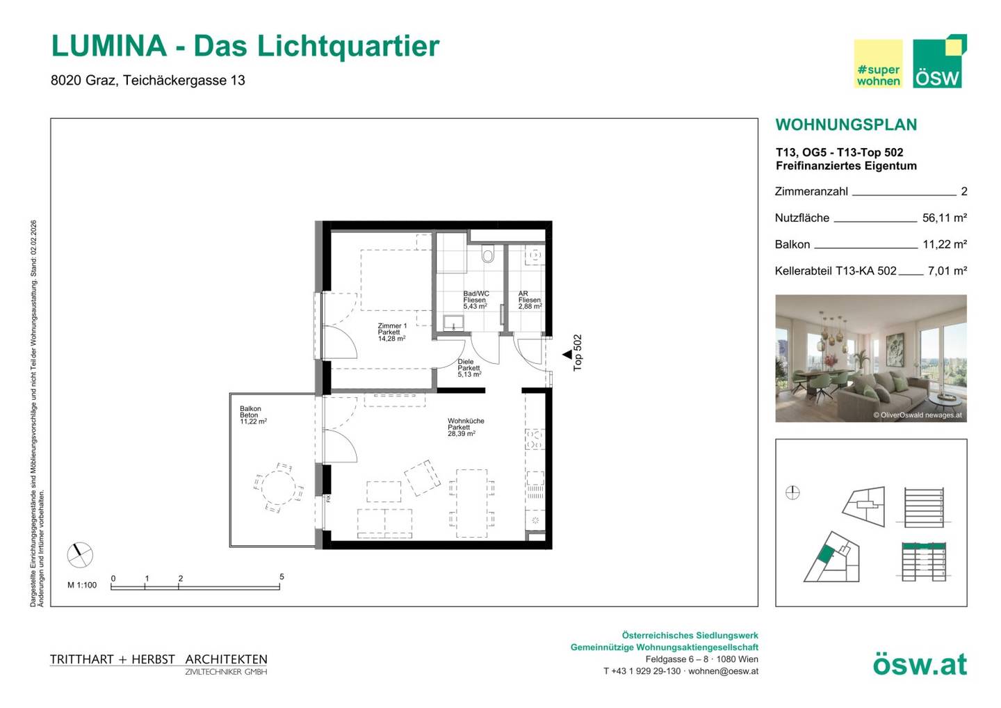 Neubau Erstbezug Wohnung in Reininghaus mit Balkon