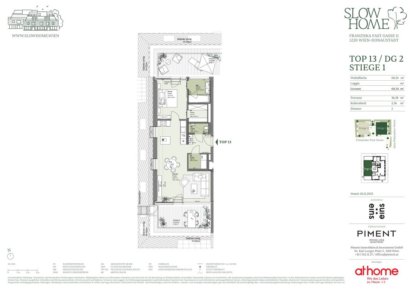 Wohnung Neubau Erstbezug Große Terrasse in Lobau