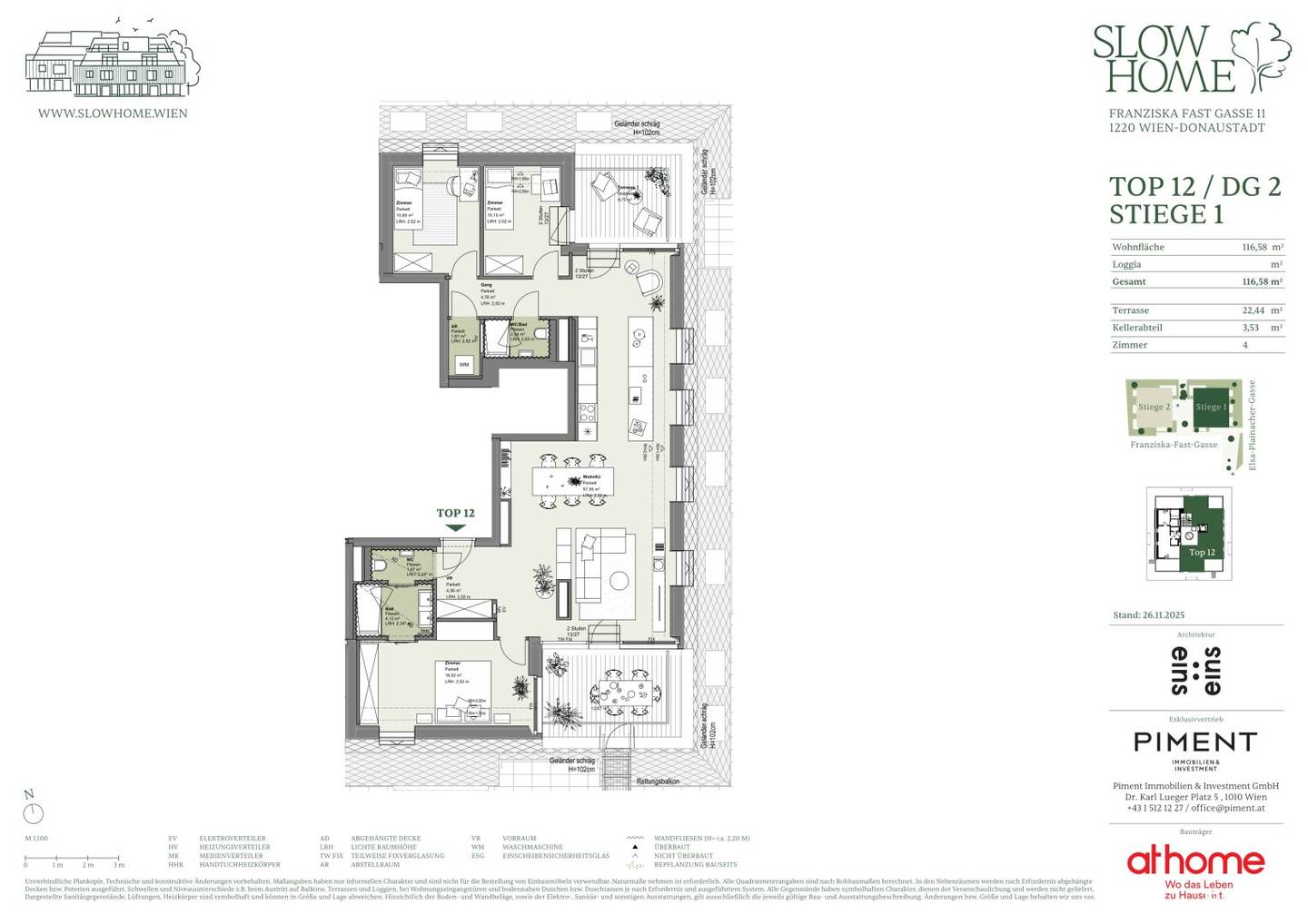 Apartment first occupancy new build terrace Lobau