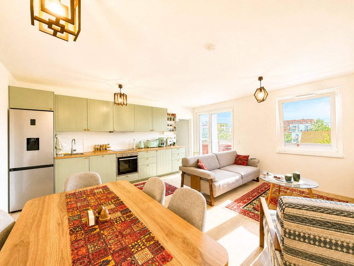 Newly built flat with large balcony near subway