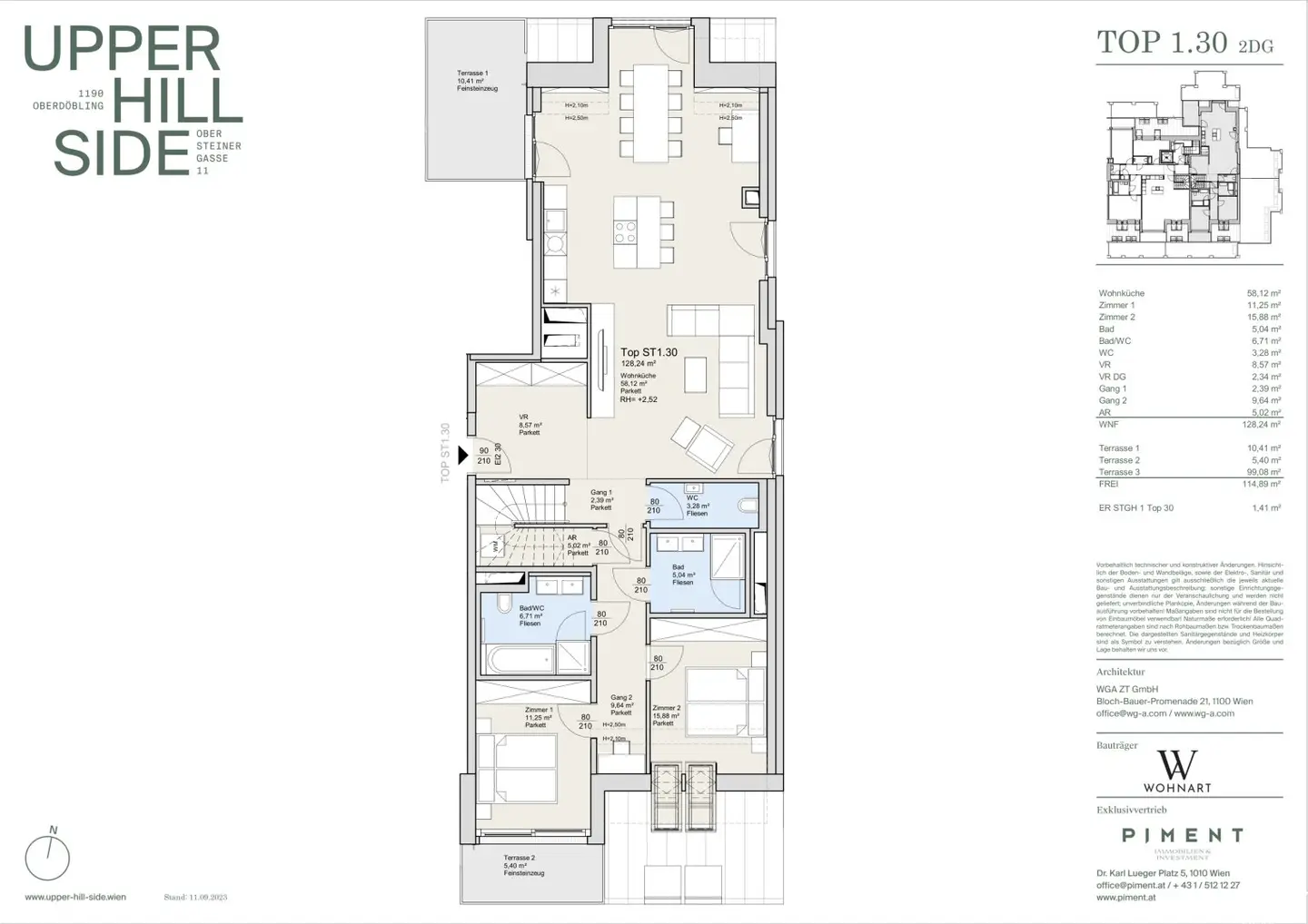Dachgeschosswohnung im Neubau mit Terrassen