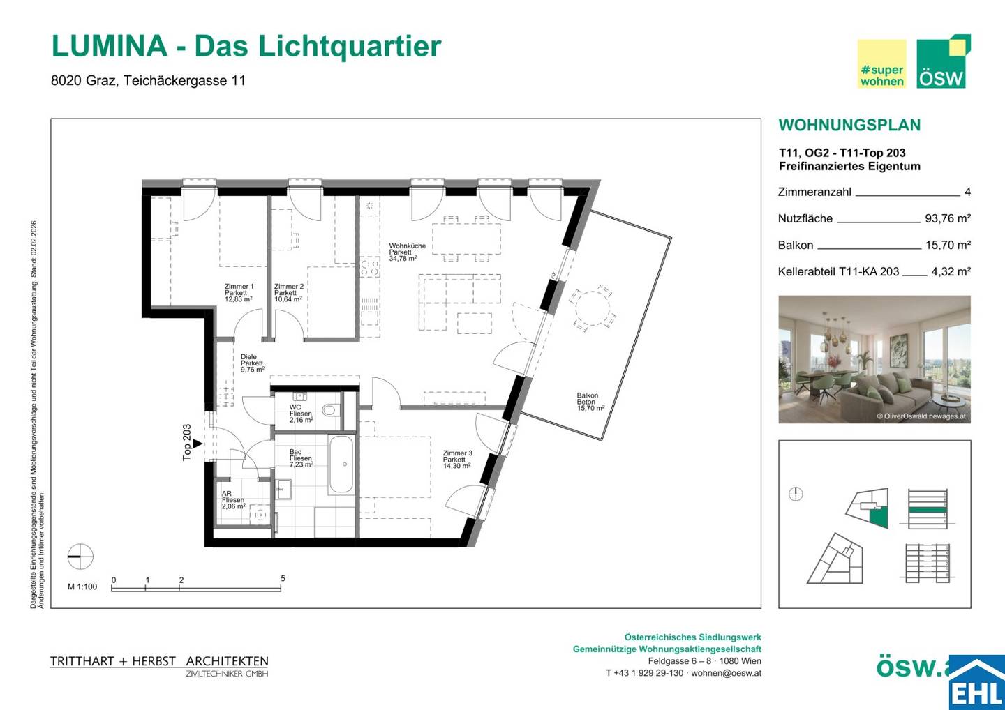 Wohnung Neubau Erstbezug Balkon