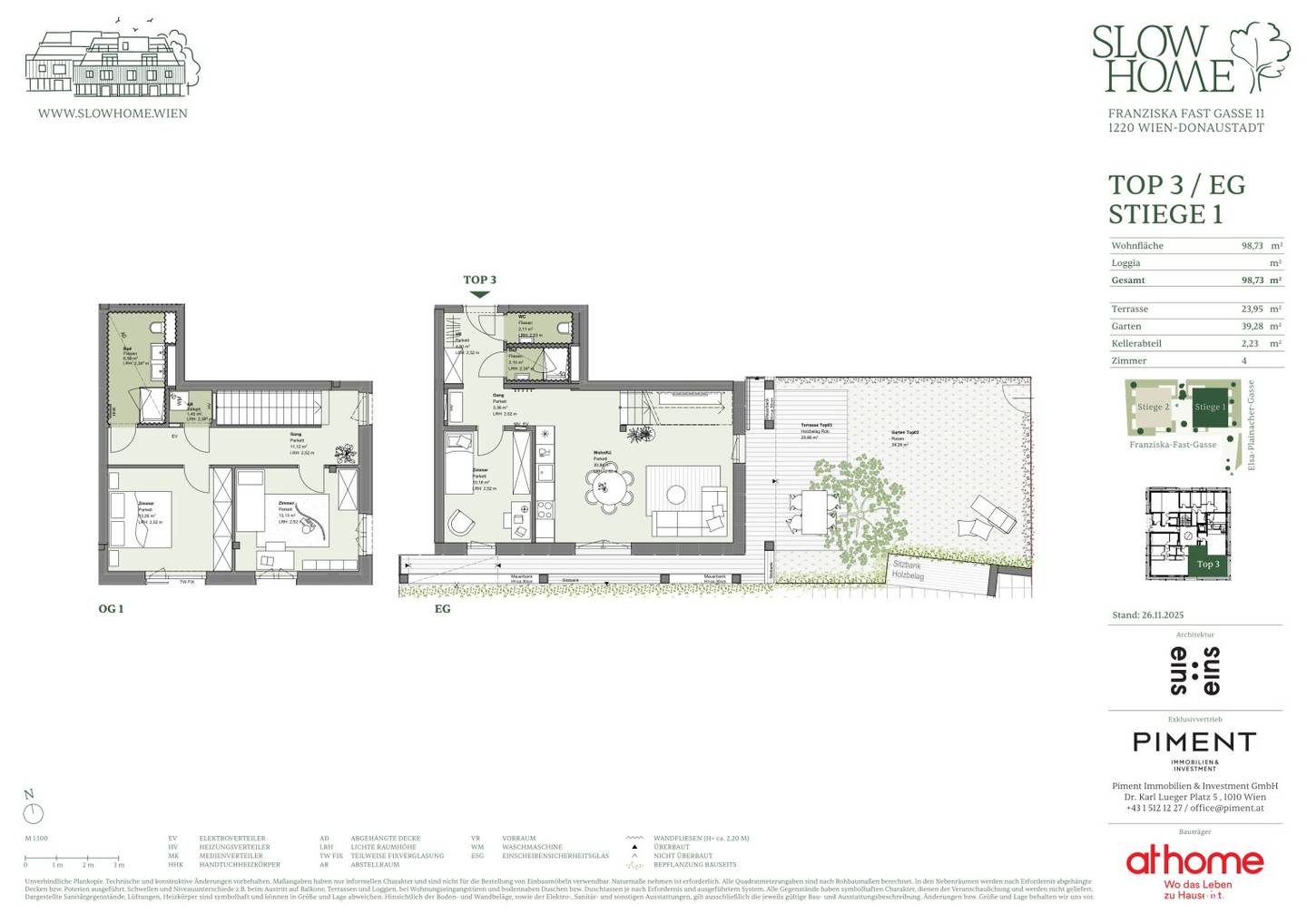 New build apartment with garden terrace in Lobau