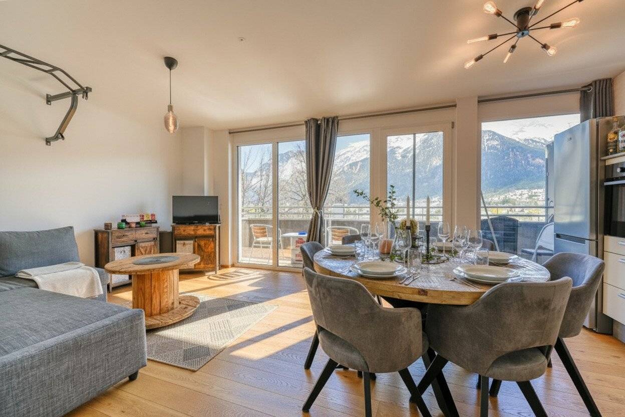 Wohnung Mentlberg Balkon Bergblick