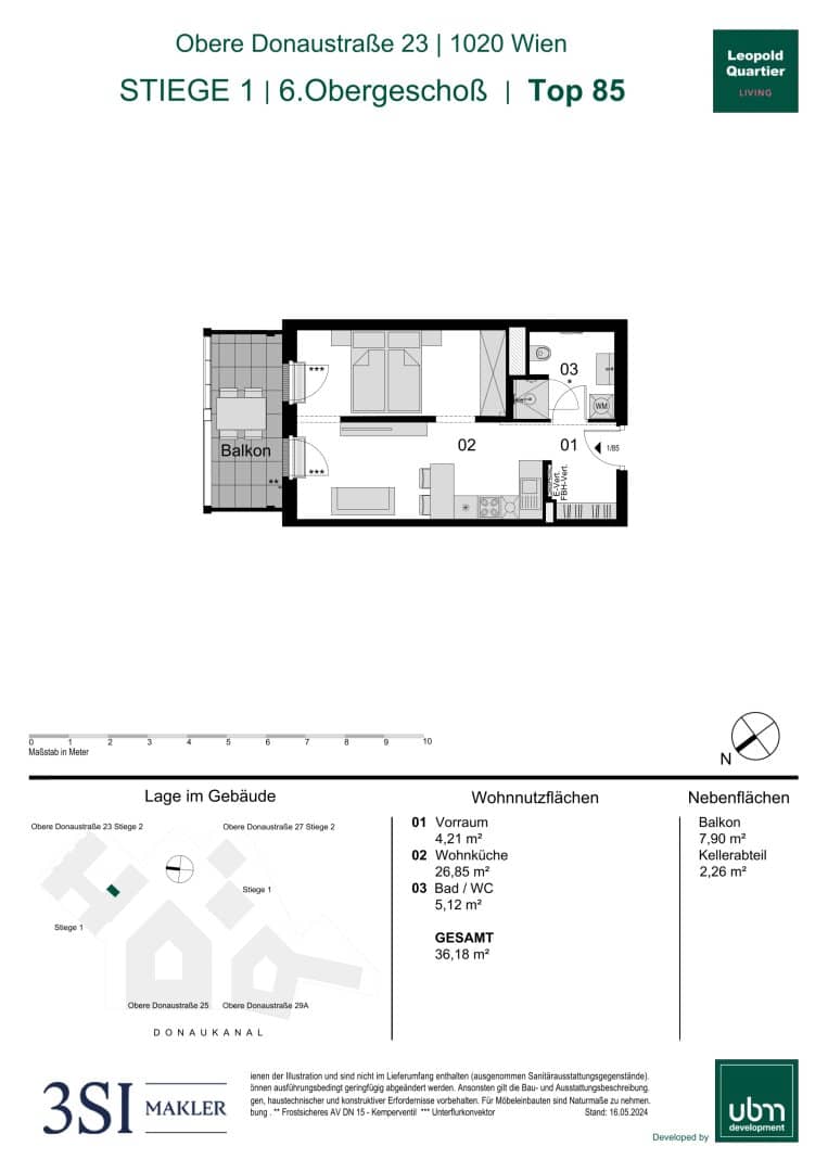 New build first occupancy Wohnung with balcony