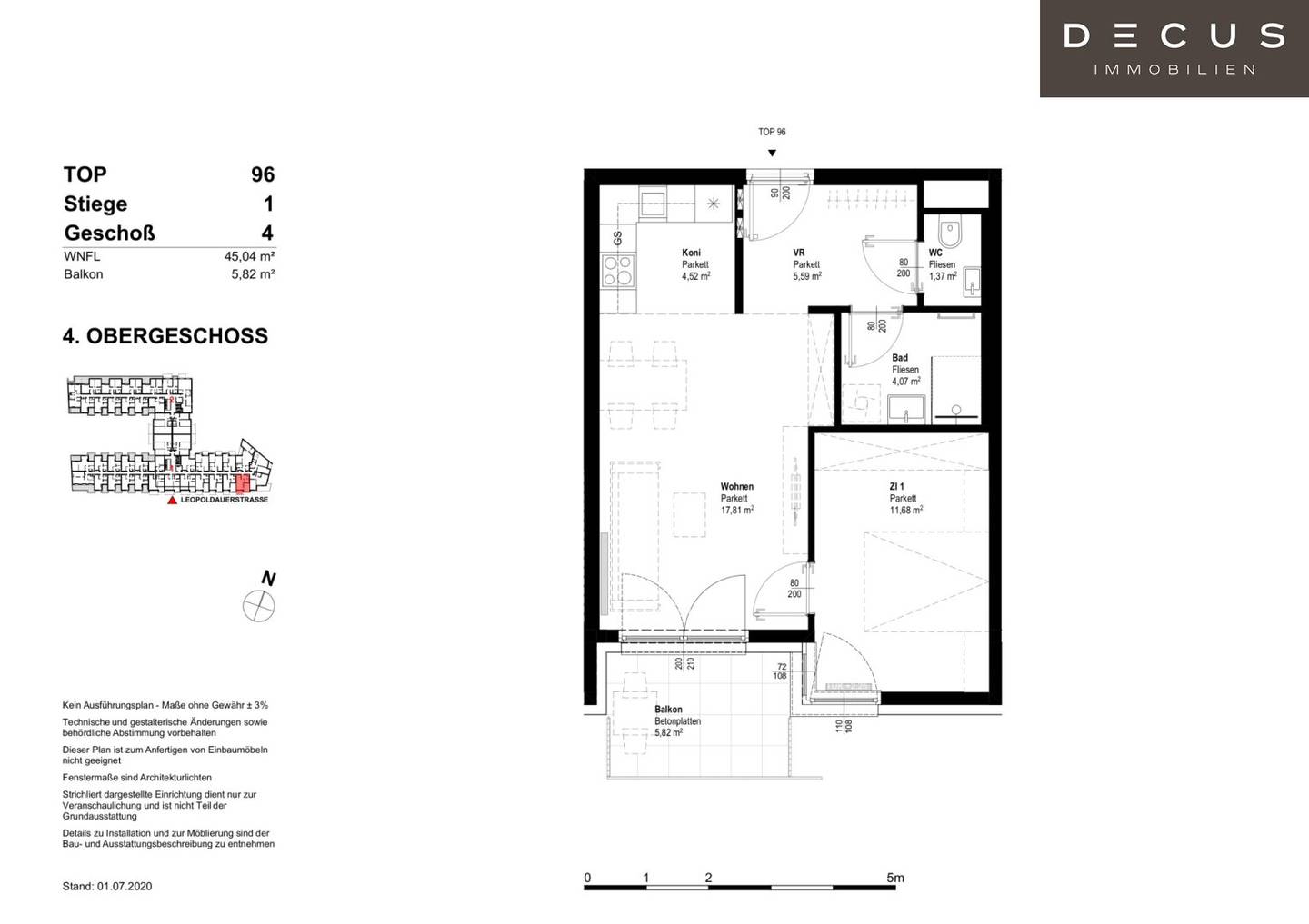 Wohnung Provisionsfrei nahe Theresa Tauscher Park Balkon